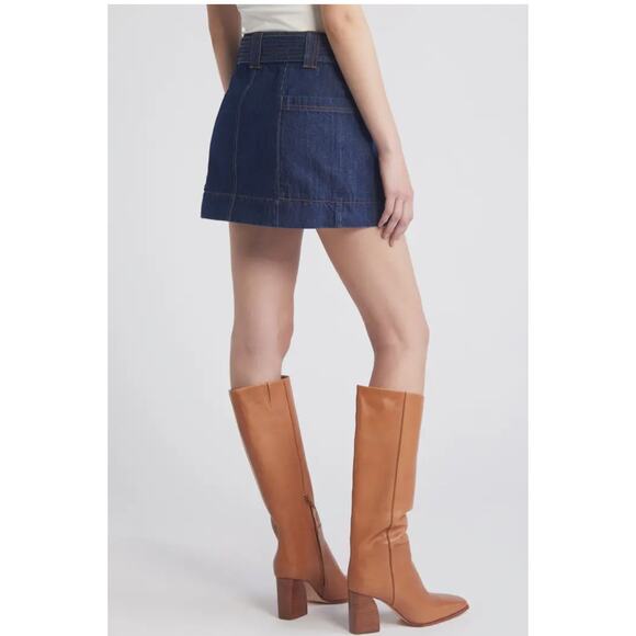 NWT Rails Deanna Belted Denim Wrap Miniskirt Western Concert Country L Cowgirl - Picture 2 of 8